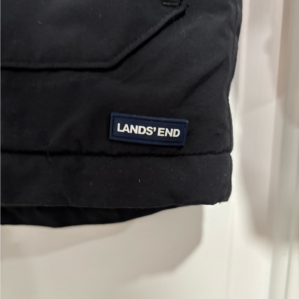 Lands’ End Kids Black Insulated Winter Parka Coat | Hooded | Size M 10–12 - Picture 3 of 13